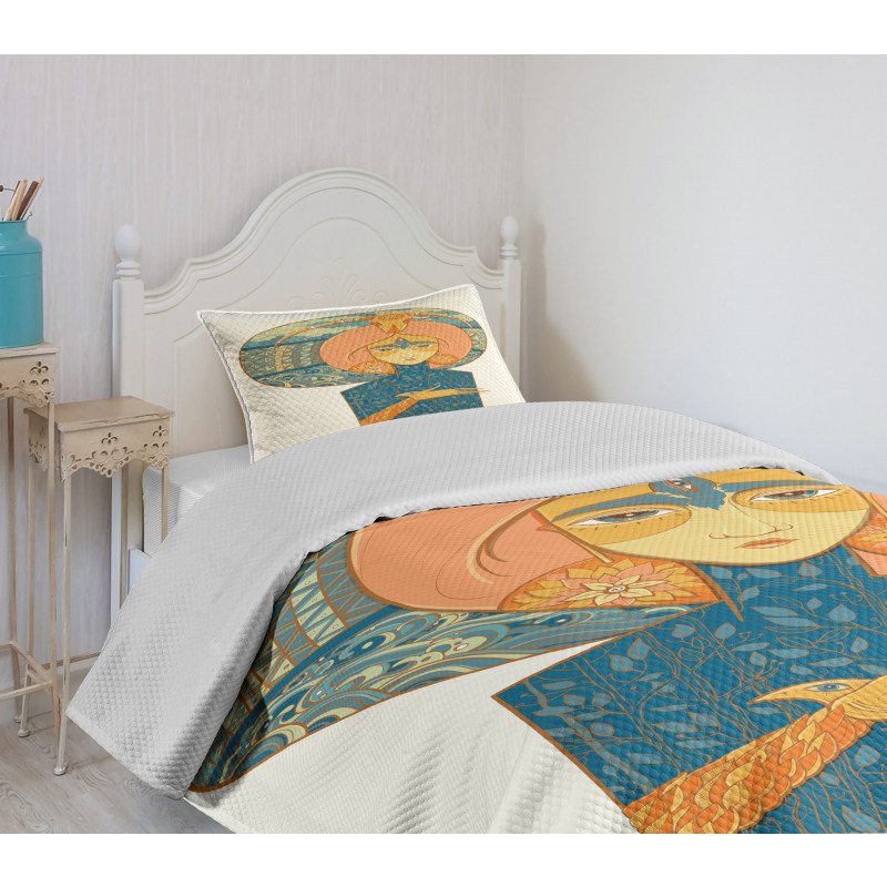 Mother Nature with Plants Bedspread Set