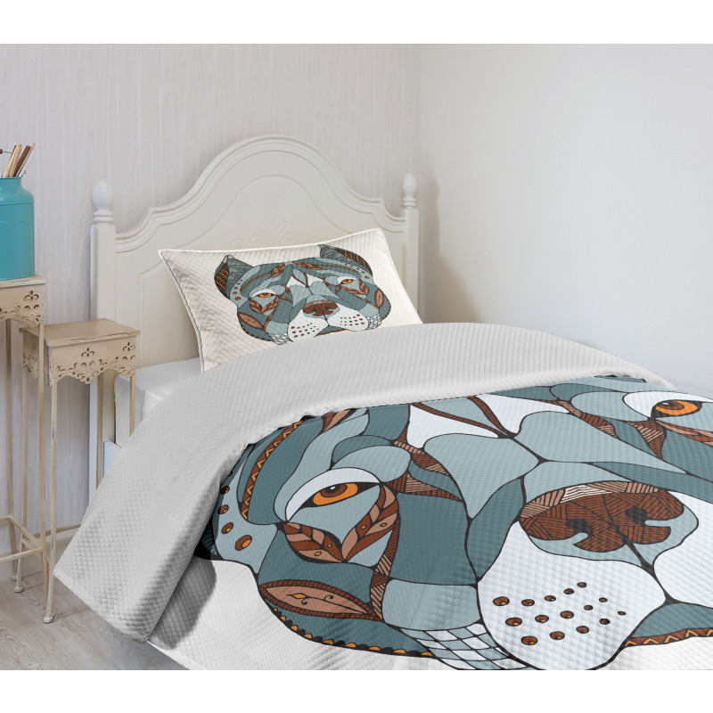 Zentangle Art Terrier Head Bedspread Set