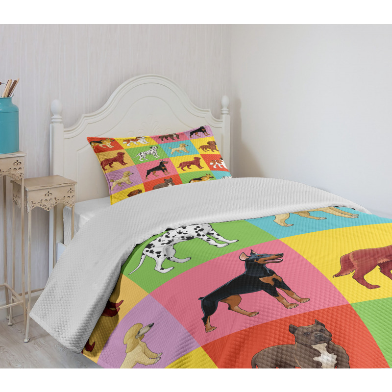 Different Breeds Animal Lover Bedspread Set