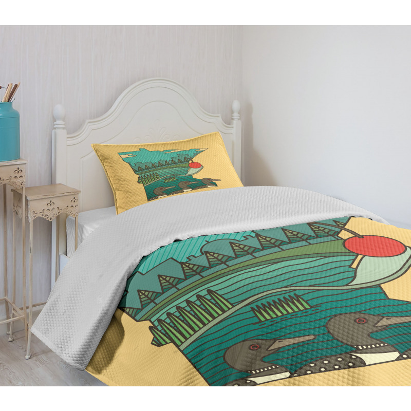 Mosaic Design State Map Bedspread Set