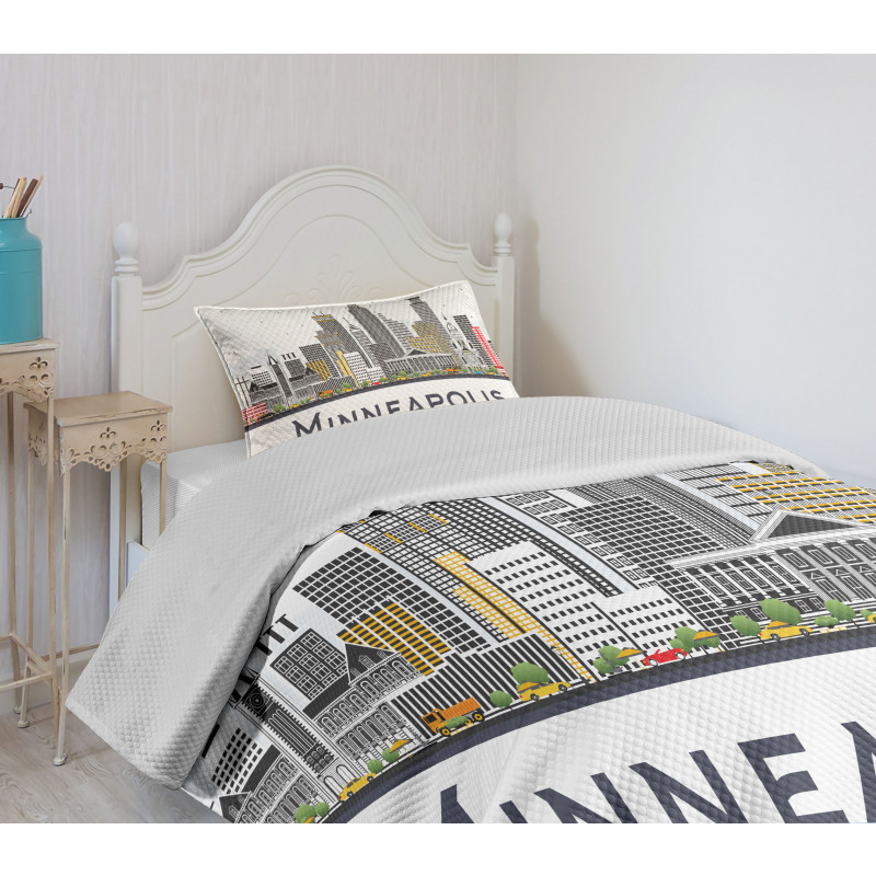 Doodle Minneapolis View Bedspread Set