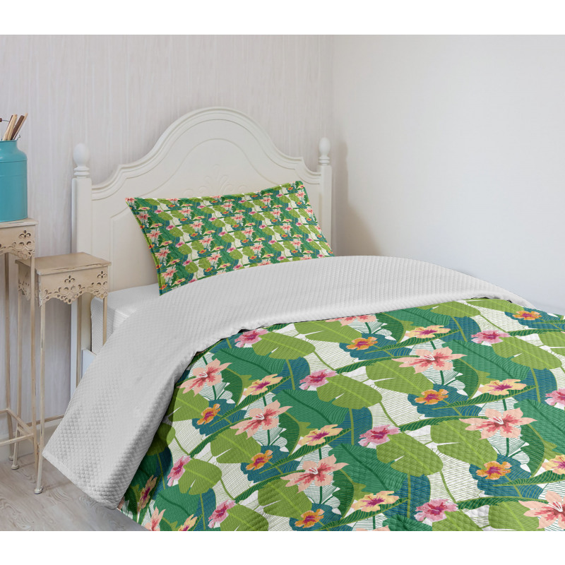 Banana Leaves Hawaii Bedspread Set