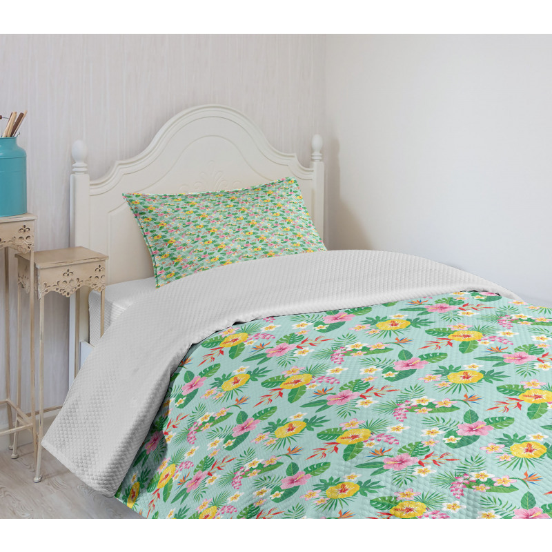 Bird of Paradise Flowers Bedspread Set