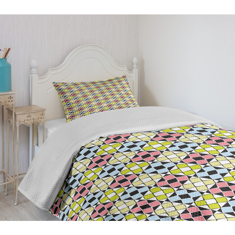 Colorful Mosaic Style Bedspread Set