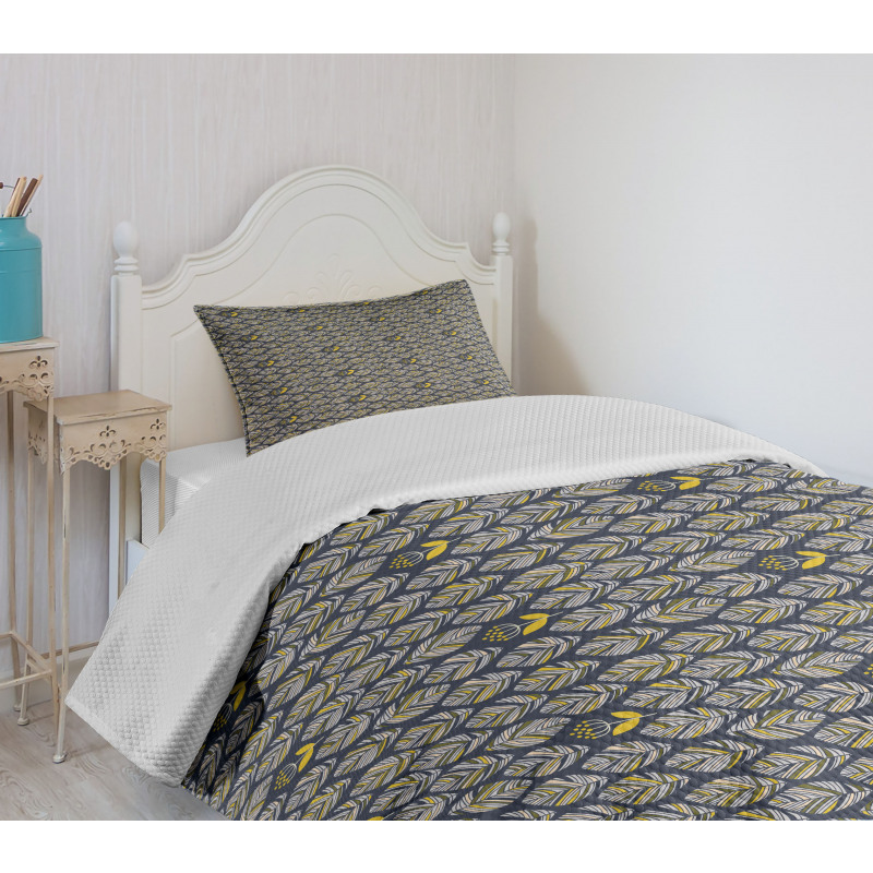 Leaves with Flowers Bedspread Set