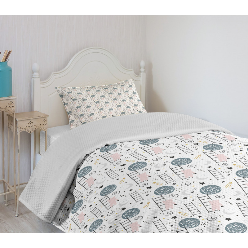 Bear and Stars Cartoon Bedspread Set