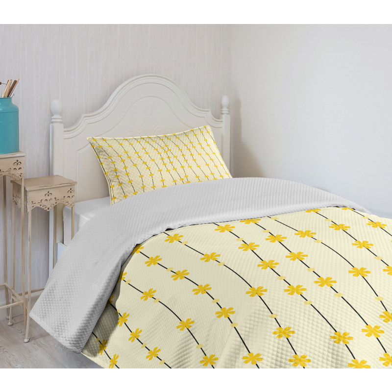 Abstract Little Daffodils Bedspread Set