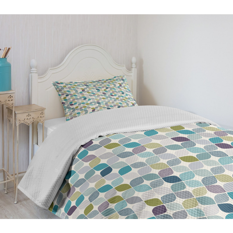 Abstract Forms Pastel Tones Bedspread Set