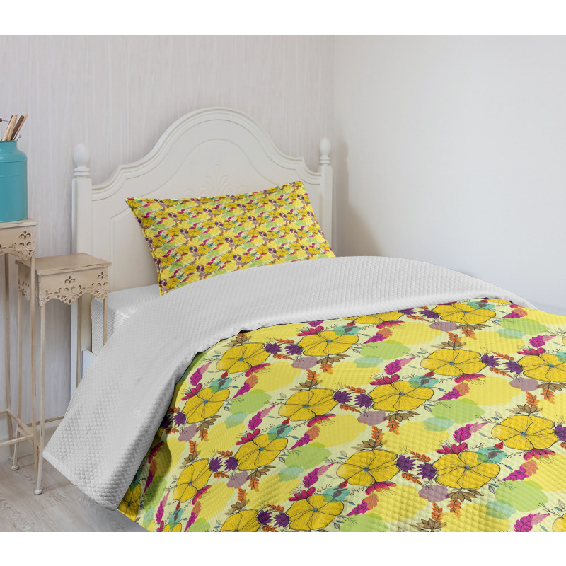 Vibrant Summer Blossoms Art Bedspread Set