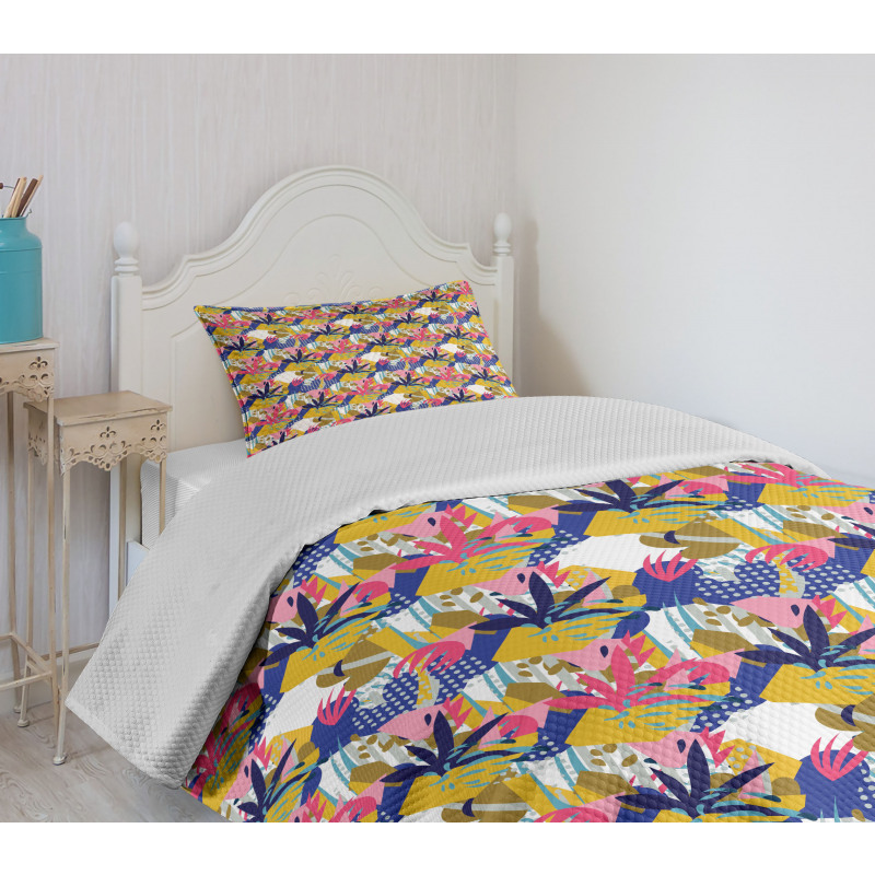 Jungle Flower Petals Art Bedspread Set