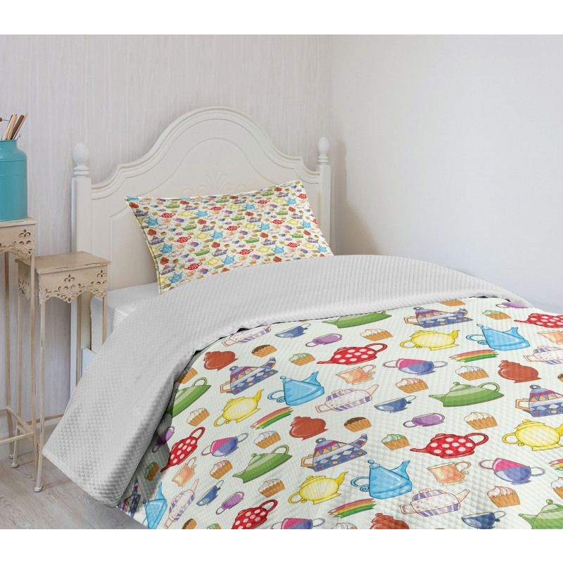 Bakery Goods Yummy Cakes Food Bedspread Set