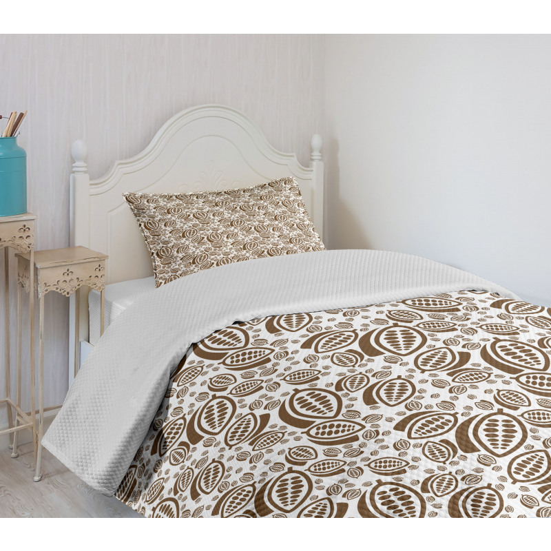 Chocolate Beans Abstract Bedspread Set
