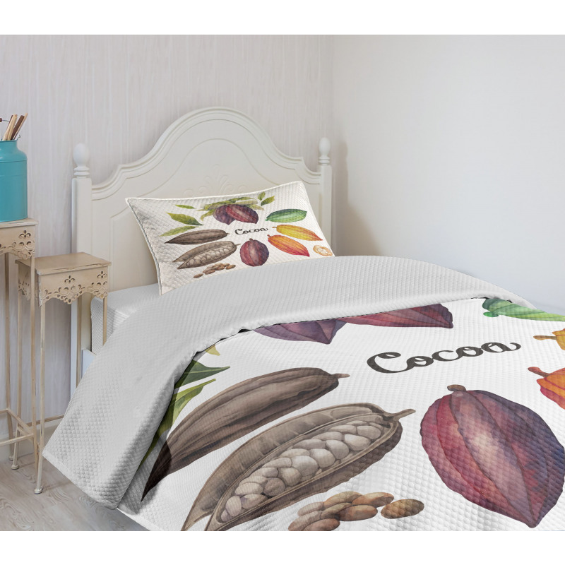 Exotic Food Colorful Design Bedspread Set