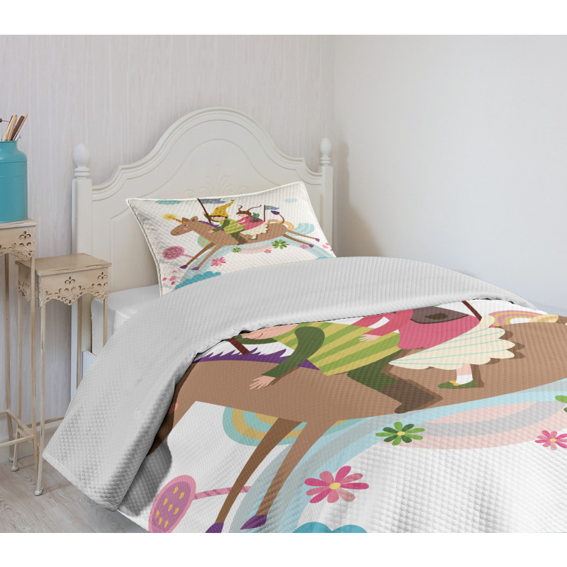 Fairy Cartoon Composition Bedspread Set