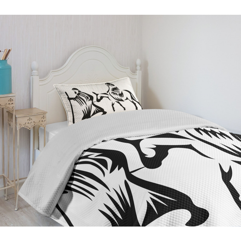 Abstract People Traveling Bedspread Set