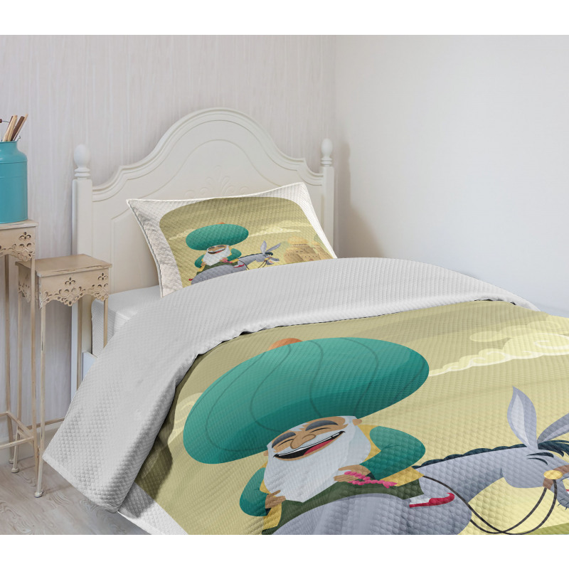 Cartoon of Nasreddin Hodja Bedspread Set