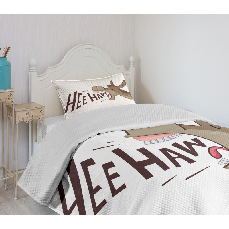 Cartoon Funny Braying Animal Bedspread Set