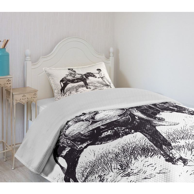 Water Carrier Vintage Sketch Bedspread Set