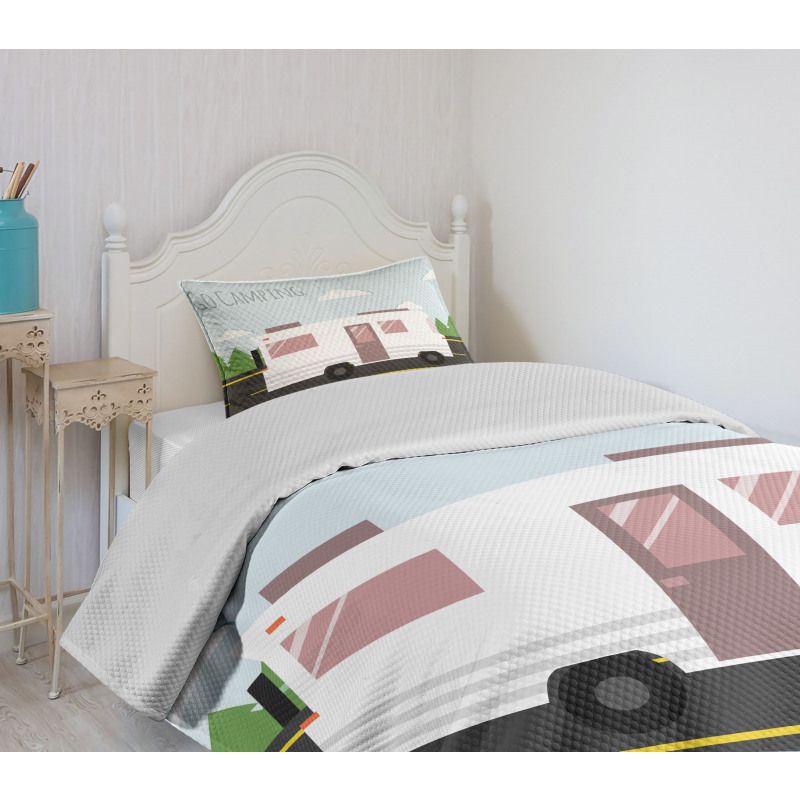 Go Camping Words with a Truck Bedspread Set