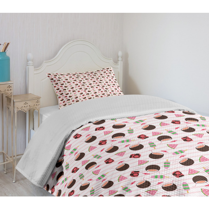 Watermelon Ice Cream Cocktail Bedspread Set