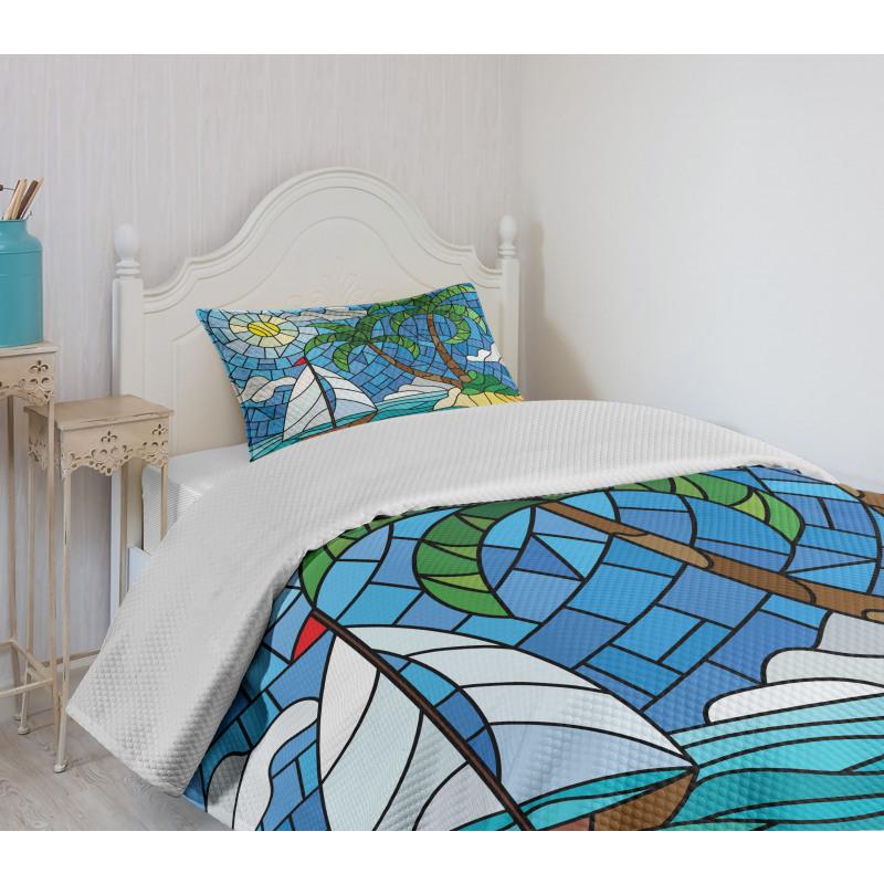 Stained Glass Mosaic Style Bedspread Set