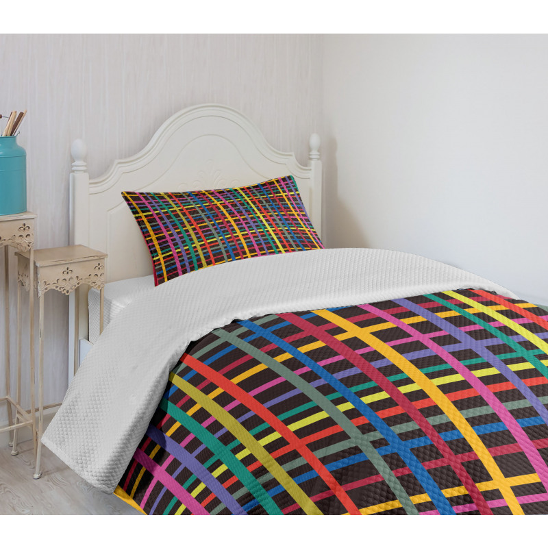 Minimalist Checkered Line Bedspread Set