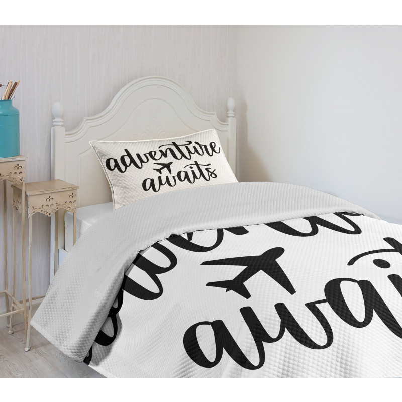 Travel Typography Bedspread Set
