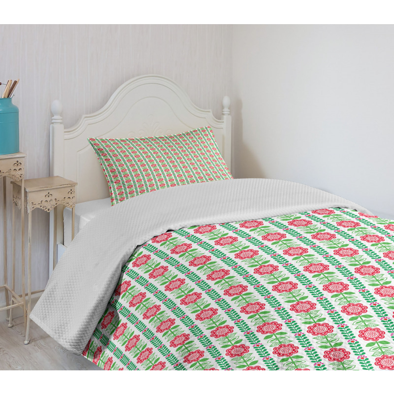 Nordic Style Flourish Leaves Bedspread Set