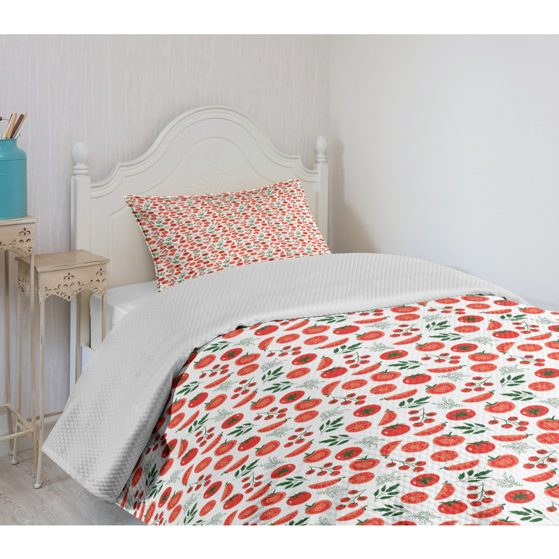 Vegetarian Lifestyle Tomatoes Bedspread Set