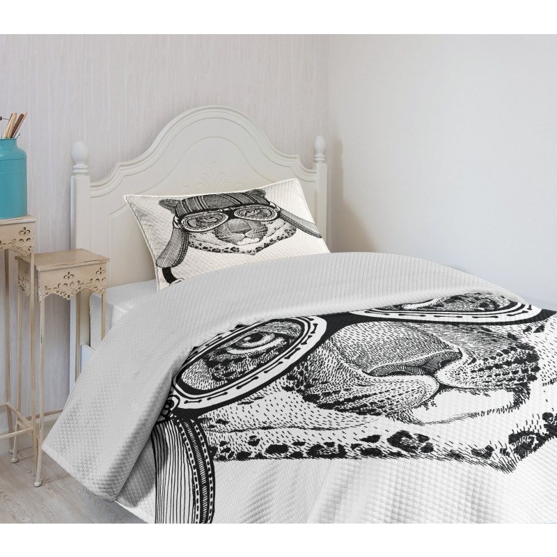 Hipster Cat Modern Design Bedspread Set