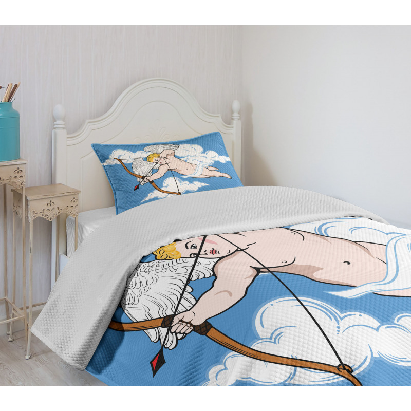 Little Cupid with Arrow Bedspread Set