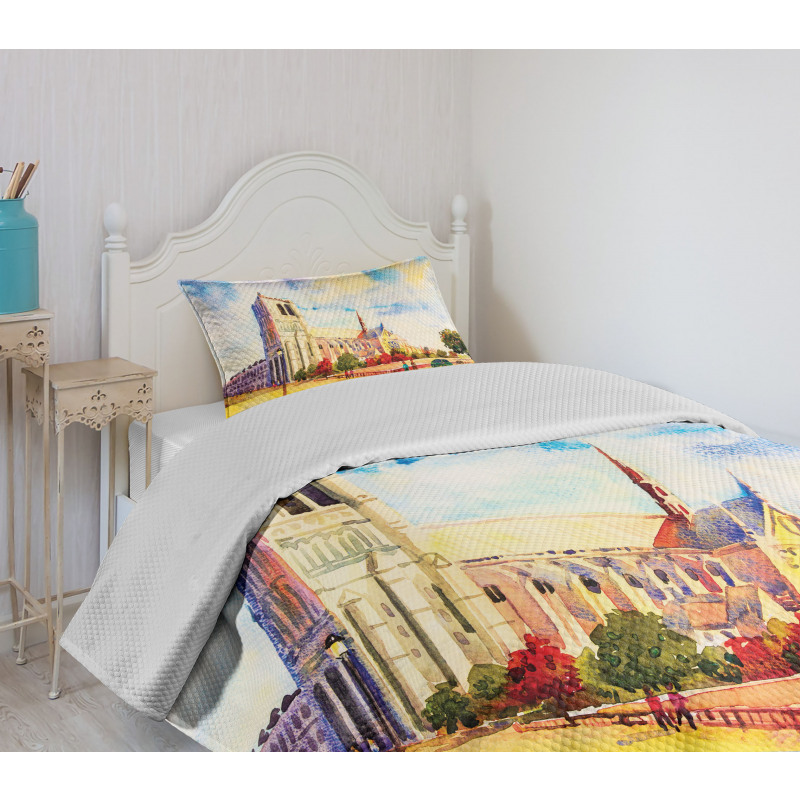 Watercolor Street View Bedspread Set