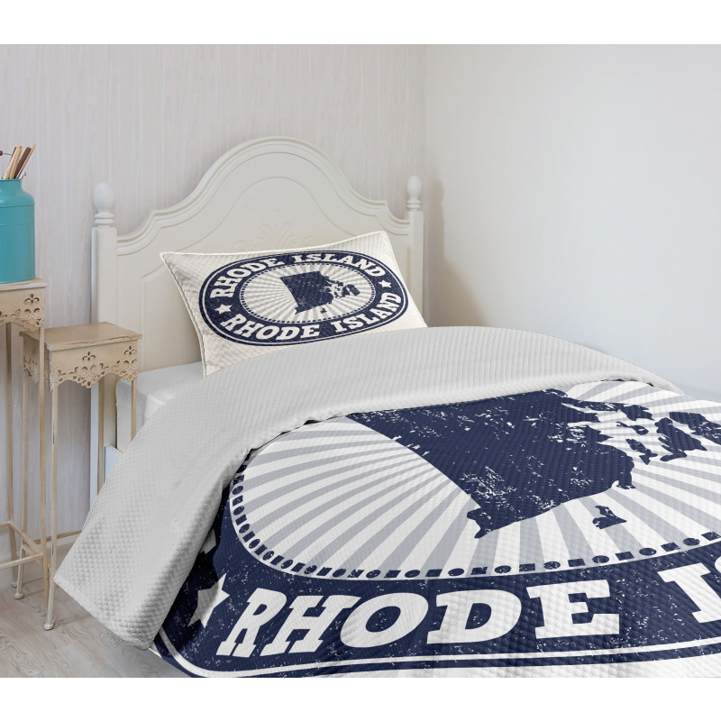 Grungy Stained Stamp Bedspread Set