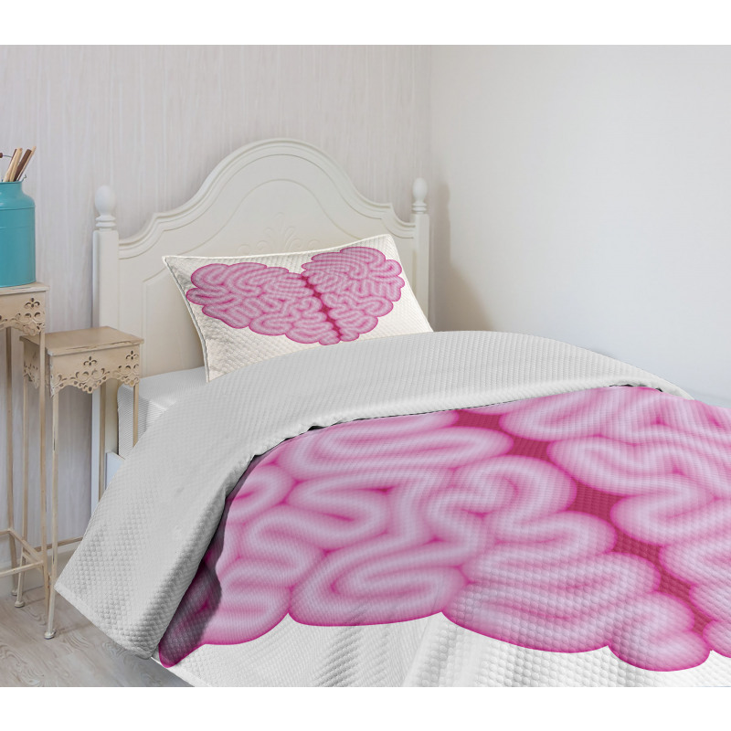 Brain Look Simple Heart Bedspread Set