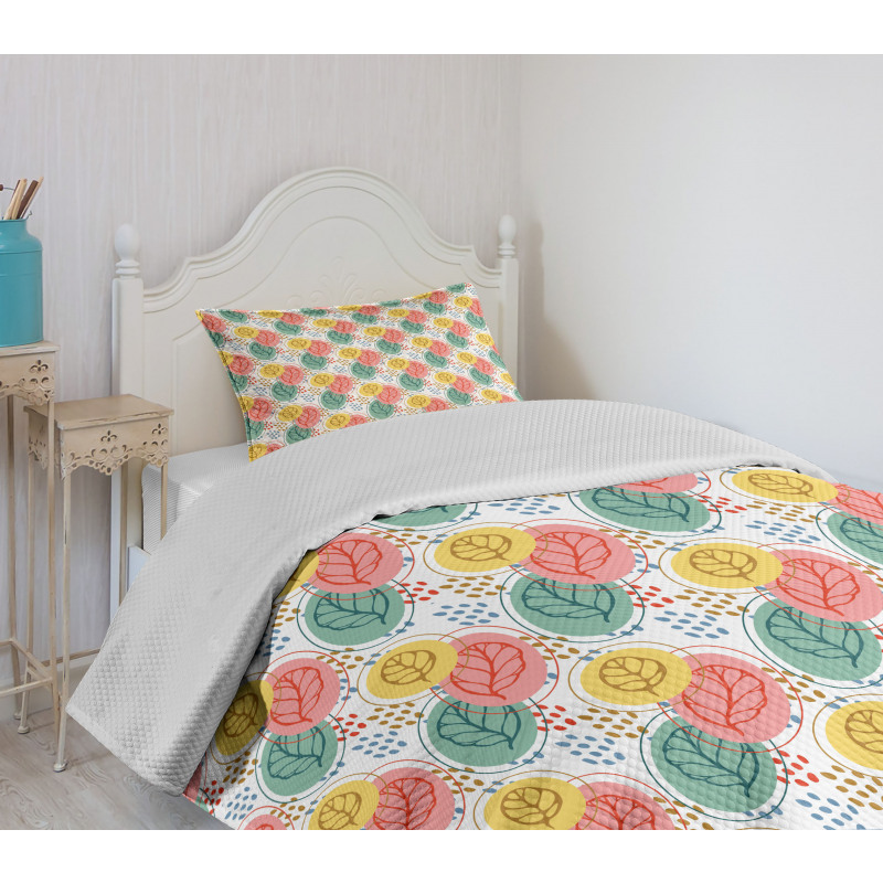 Pastel Botany on Spots Bedspread Set