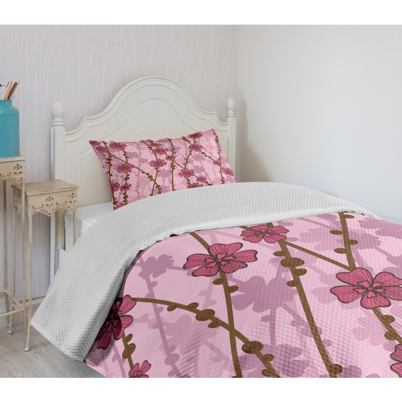 Flora Curly Branches Bedspread Set