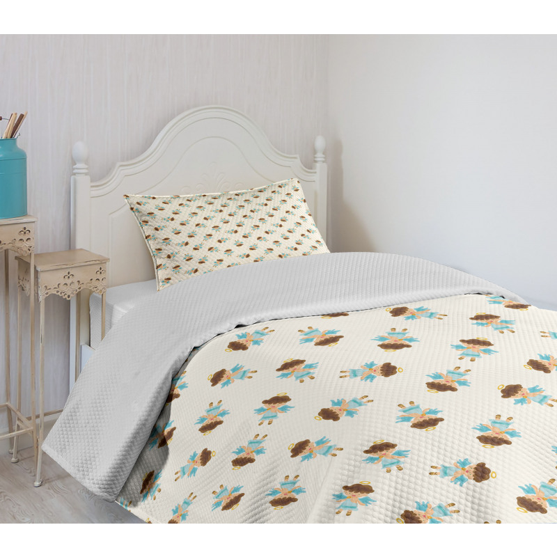 Angels with Wings Christmas Bedspread Set