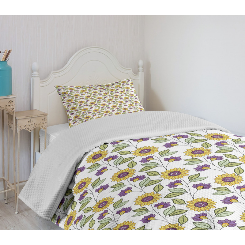 Spring Season Nature Growth Bedspread Set