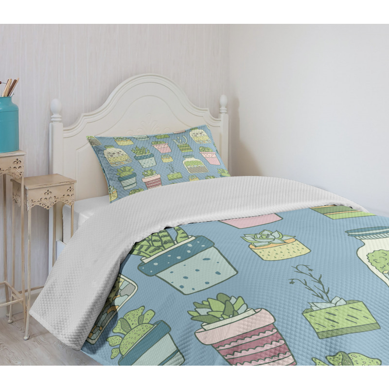 Houseplants Succulents Bedspread Set