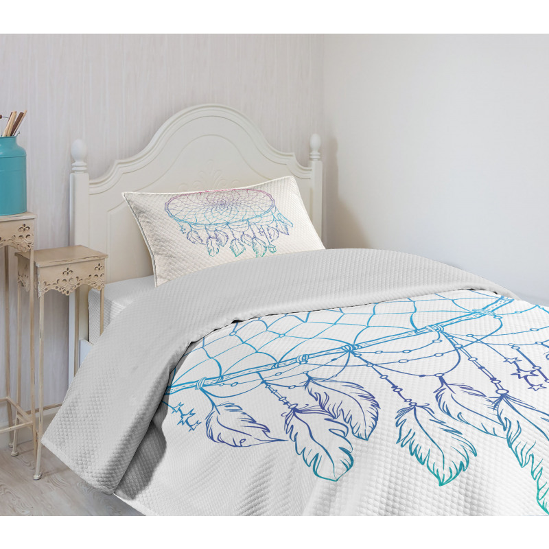 Dreamcatcher Star Feathers Bedspread Set