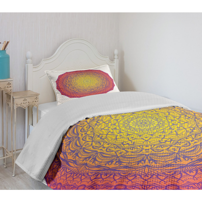 Vivid Abstract Medallion Bedspread Set