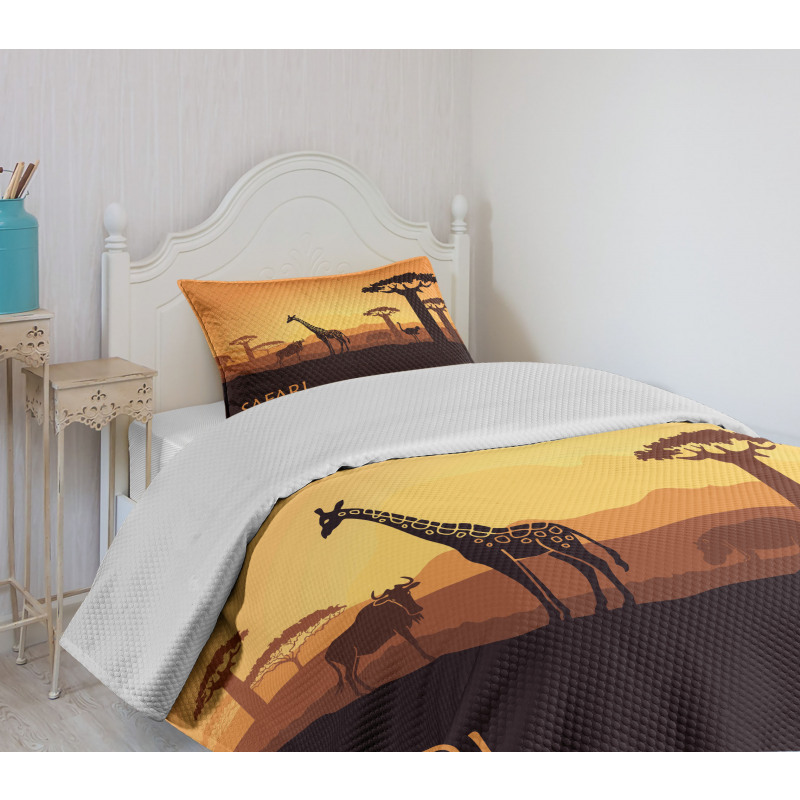 Exotic and Pastoral Sunset Bedspread Set