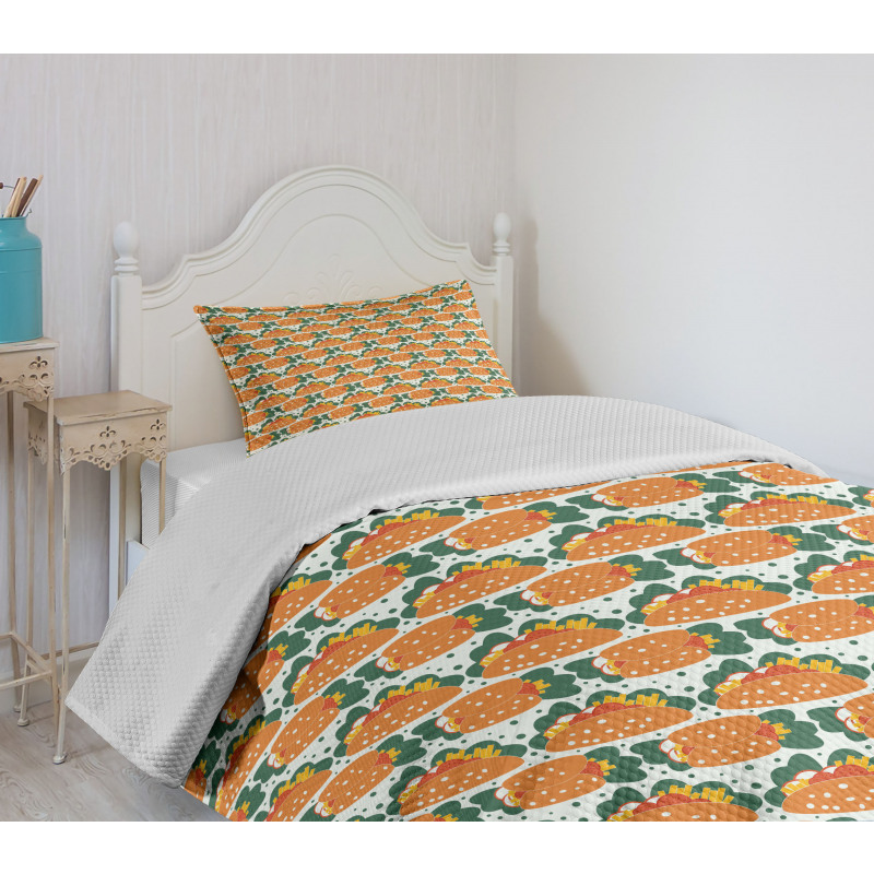 Mexican Food Culture Burritos Bedspread Set