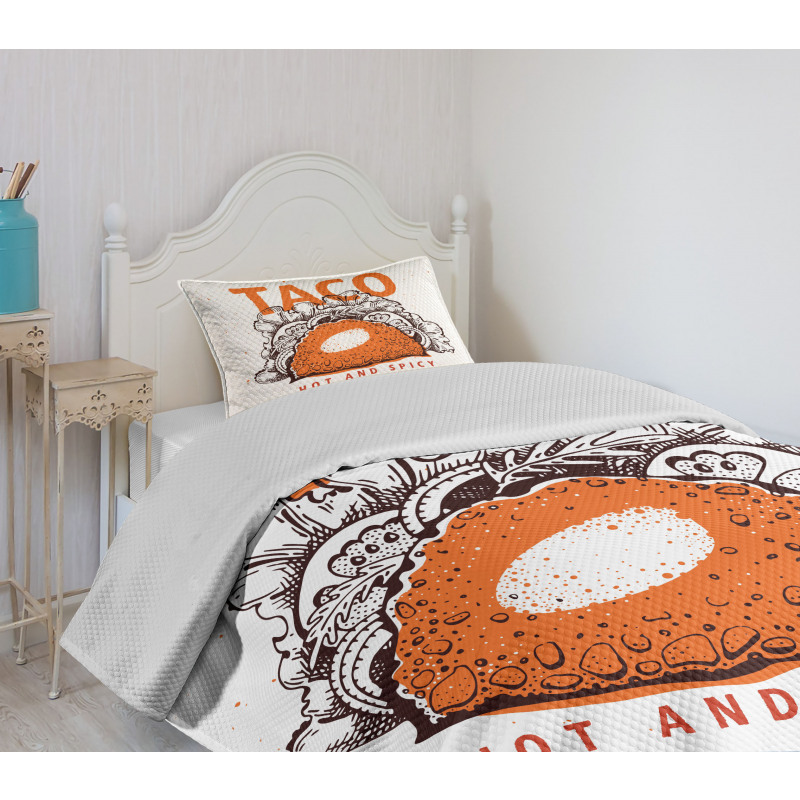 Hot and Spicy Tacos Bedspread Set