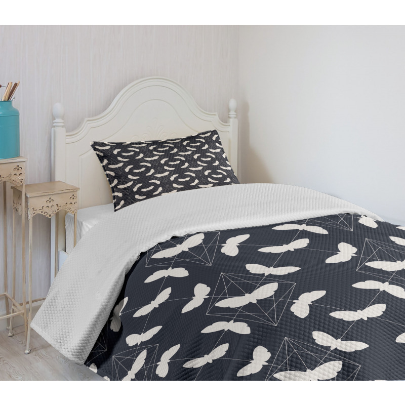 Silhouette Butterflies Bedspread Set