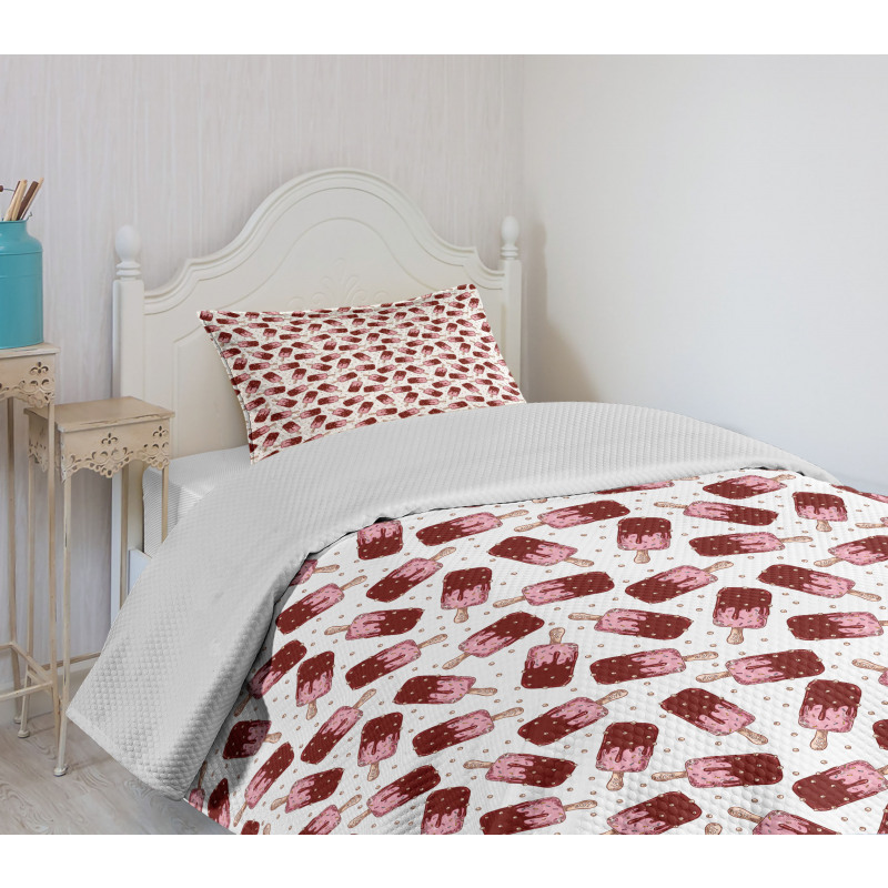 Strawberry Popsicles Art Bedspread Set