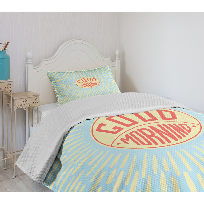 Greeting Text Bedspread Set