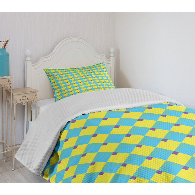 Geometric Rhombus Pattern Bedspread Set