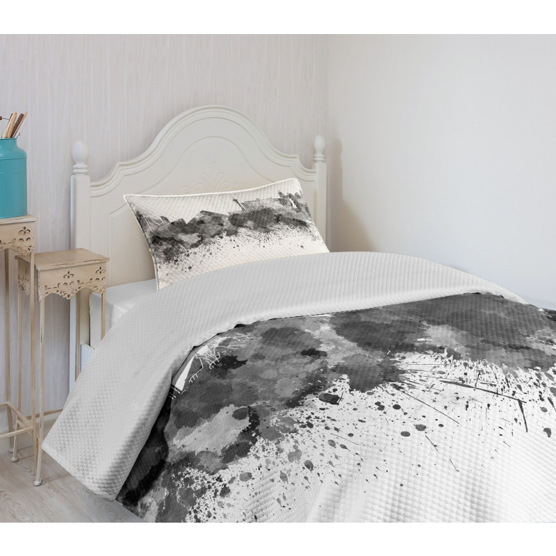 Monochrome Vegas Skyline Bedspread Set