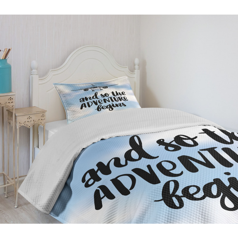 Hand Lettering Design Ink Art Bedspread Set